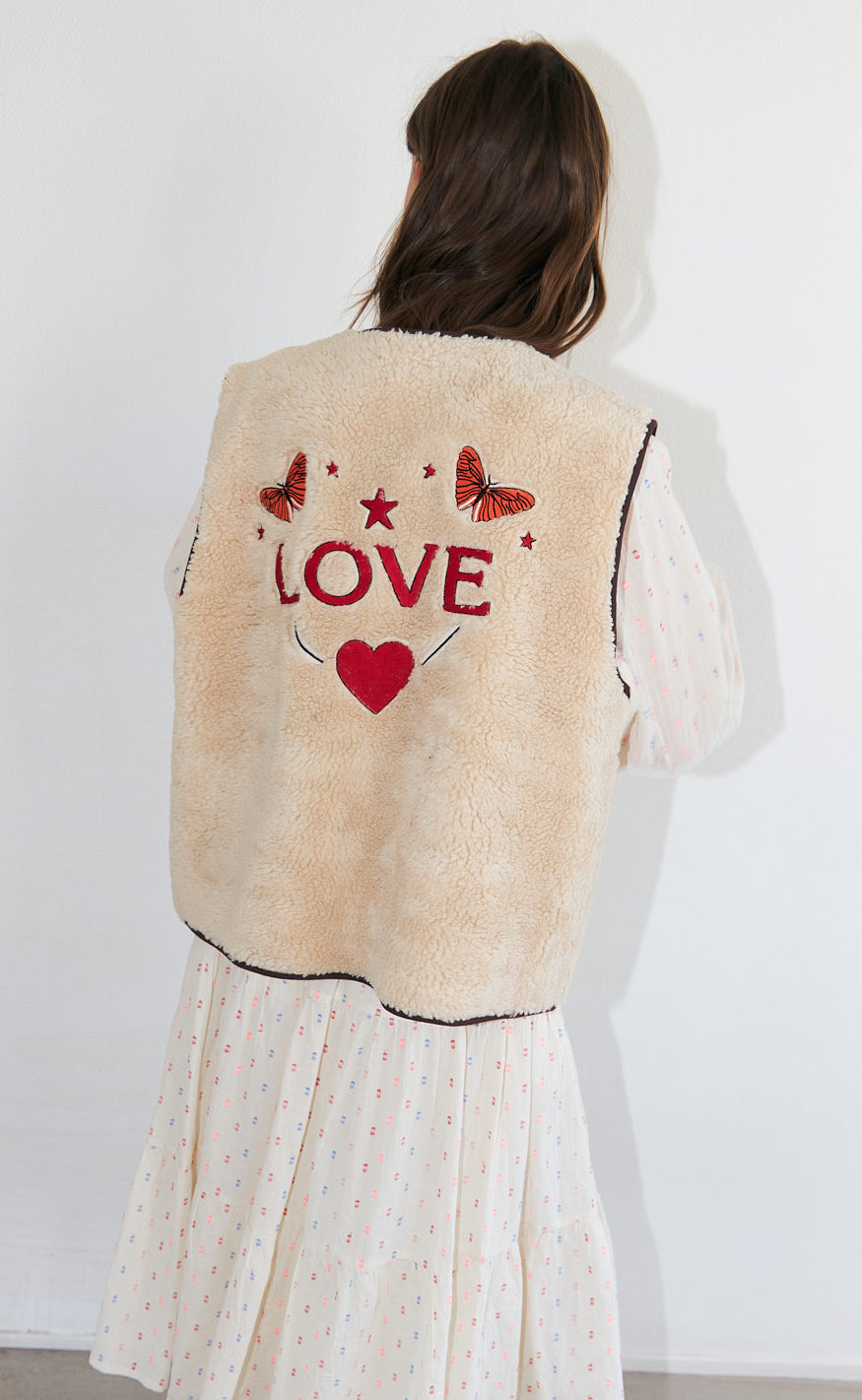 Lollys Laundry Vest - Jace Love - Beige
