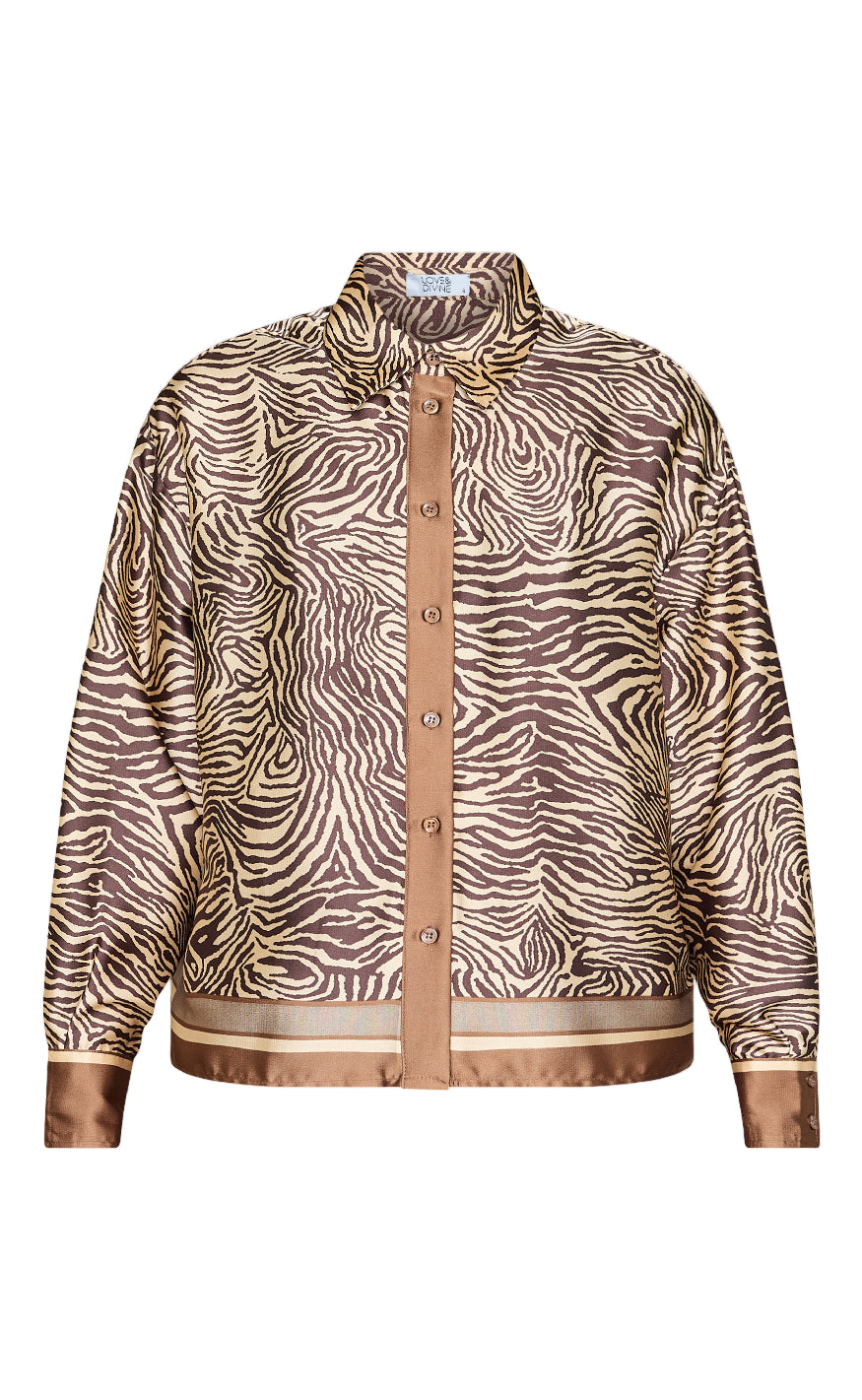 Love & Divine Bluse - Love1393-1 - Brown Zebra