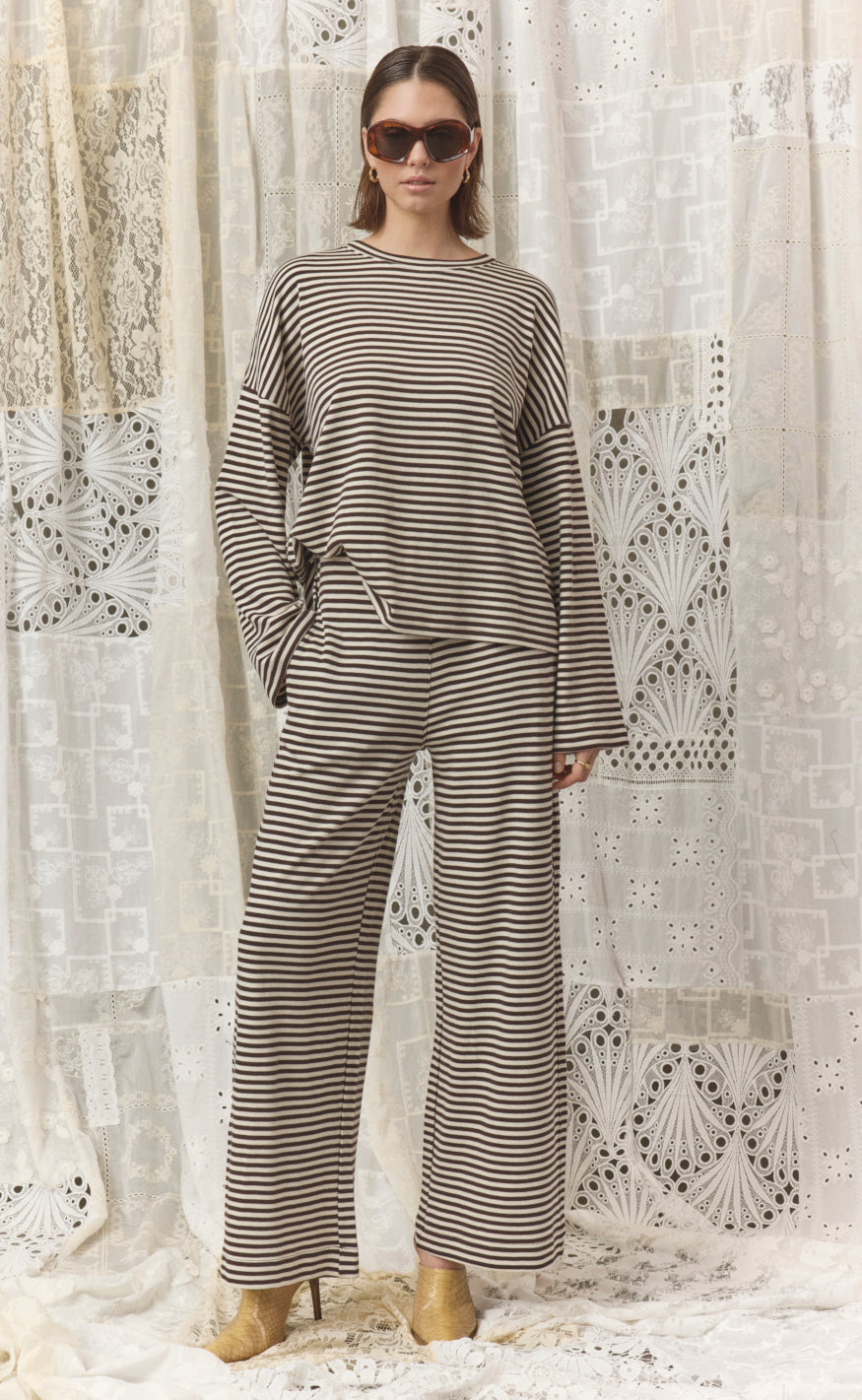 Love & Divine Bluse - Love1505 - Cream/Brown