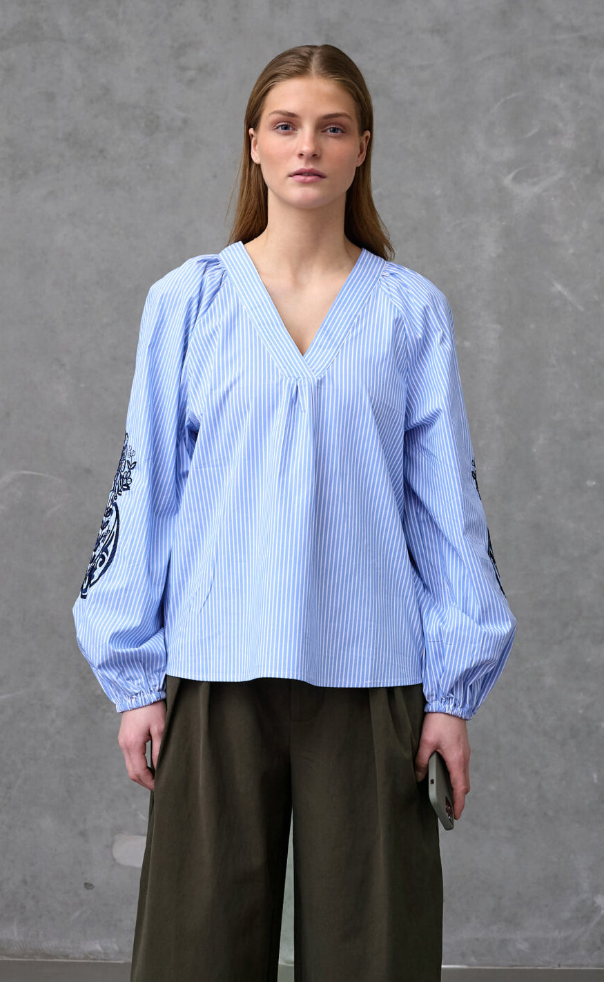 Love & Divine Bluse - Love1529 - Blue Stripe