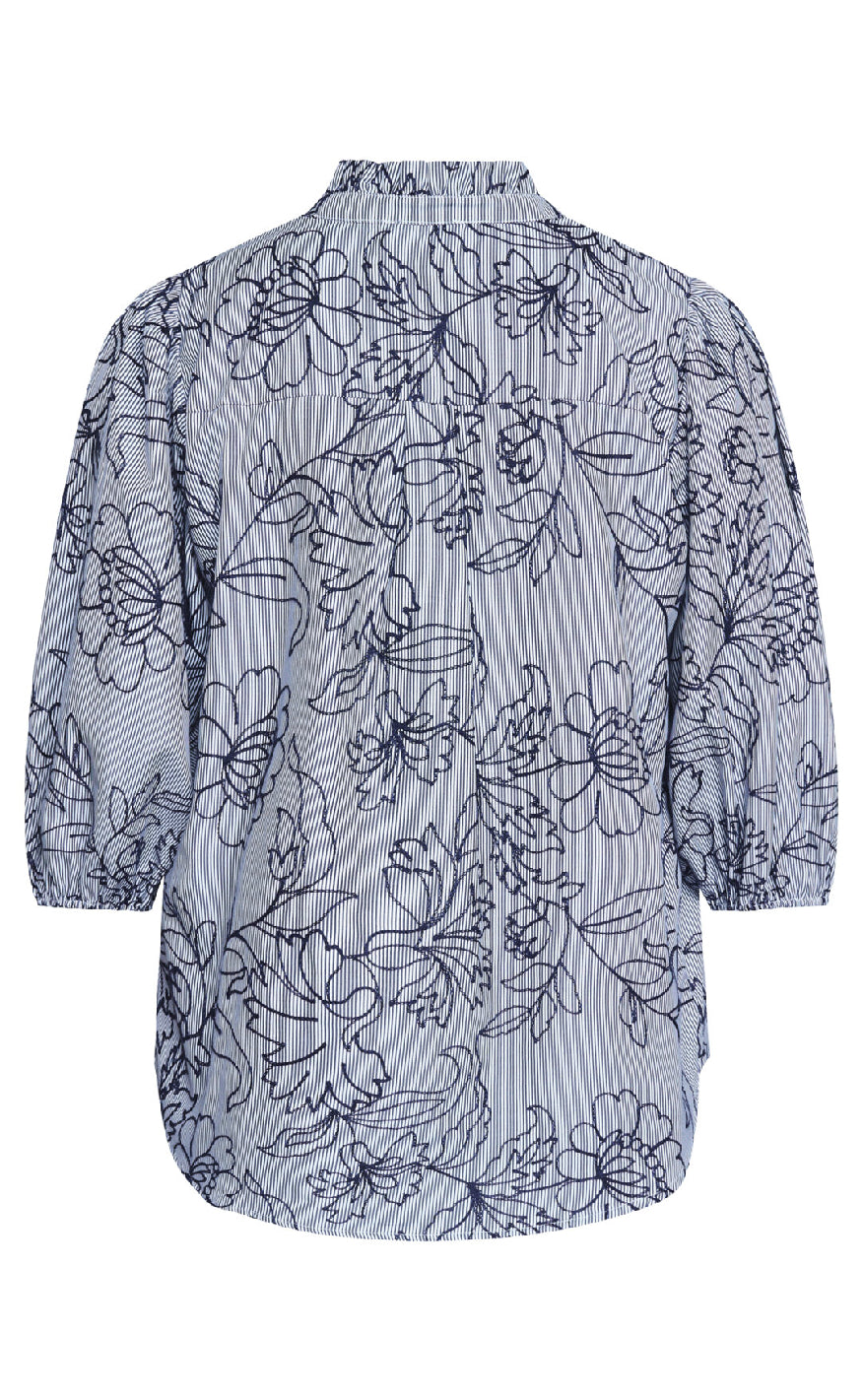 Love & Divine Bluse - Love456-9 - Stripe/Flower