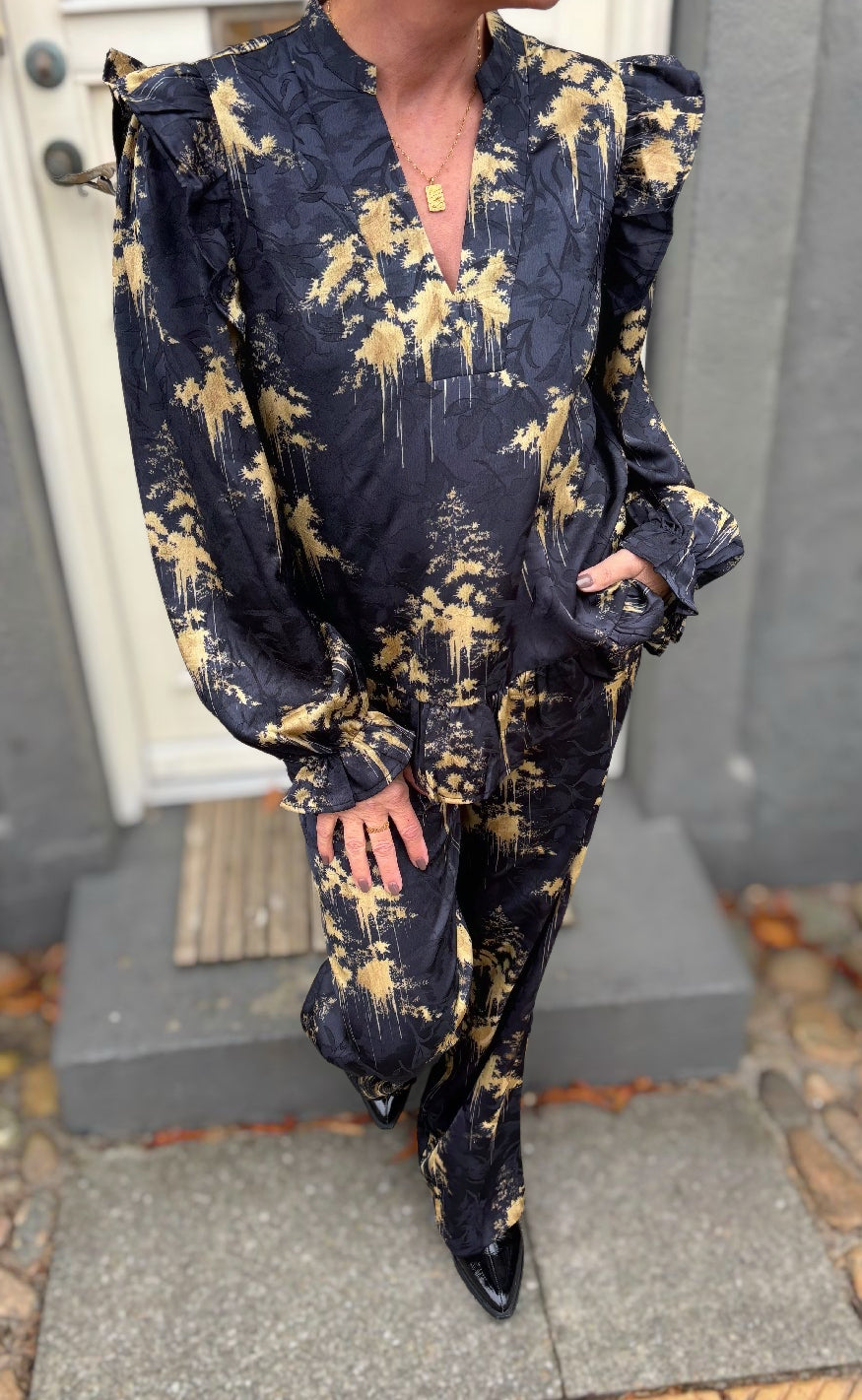 Love & Divine Bukser - Love1024-46 - Gold Print