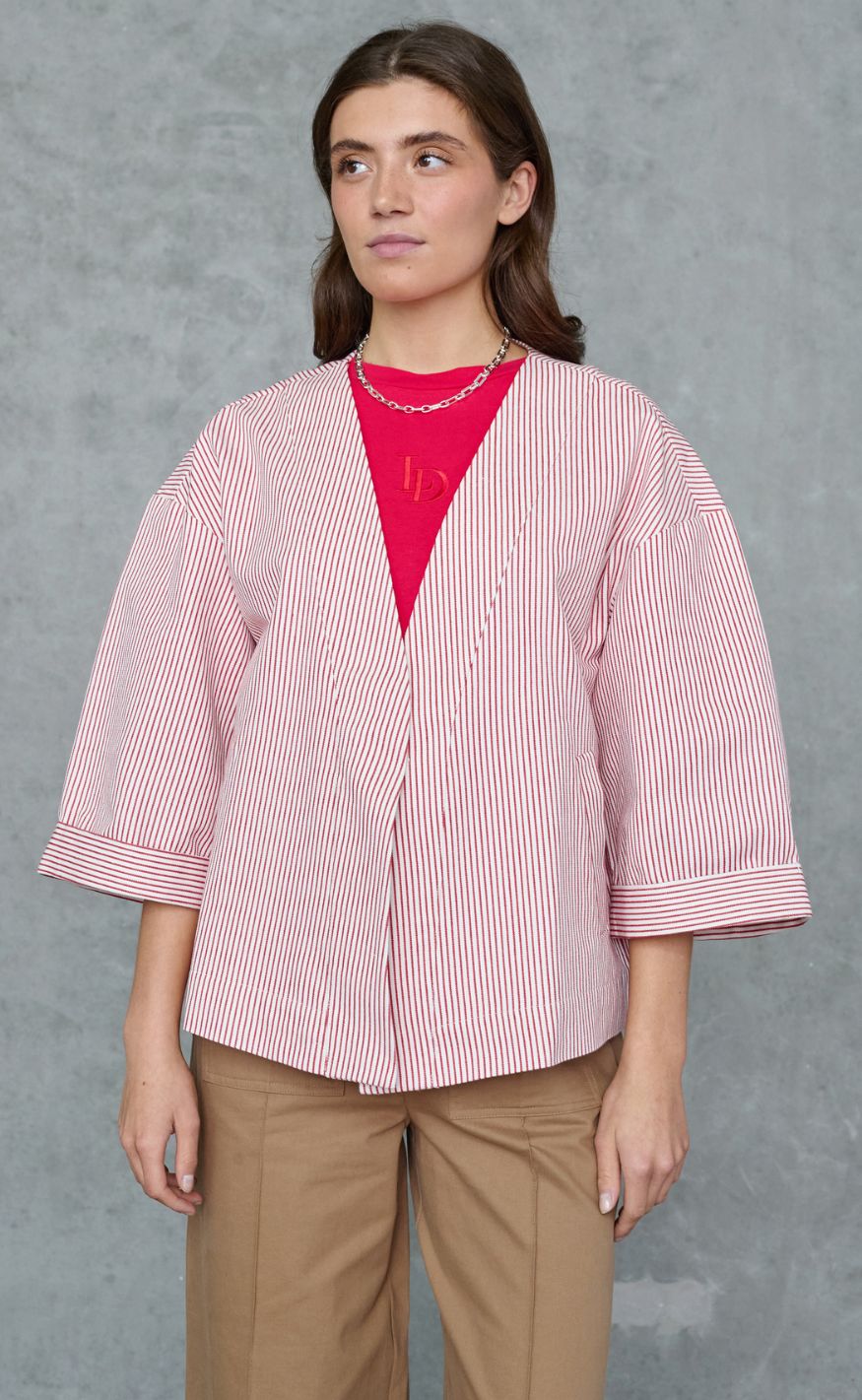 Love & Divine Cardigan - Love1521 - Red Stripes