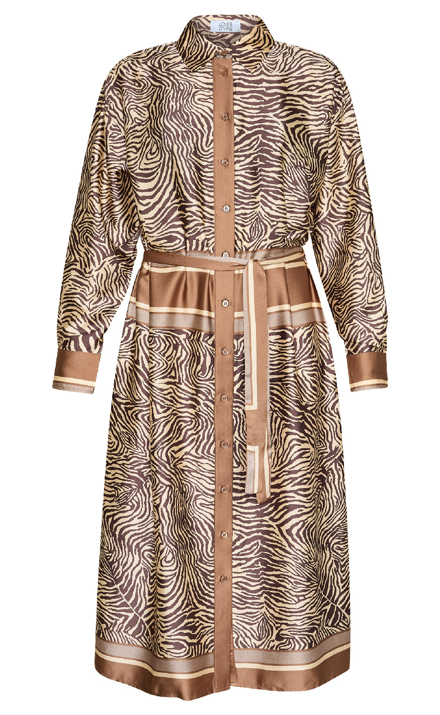 Love & Divine Kjole - Love1394-2 - Brown Zebra