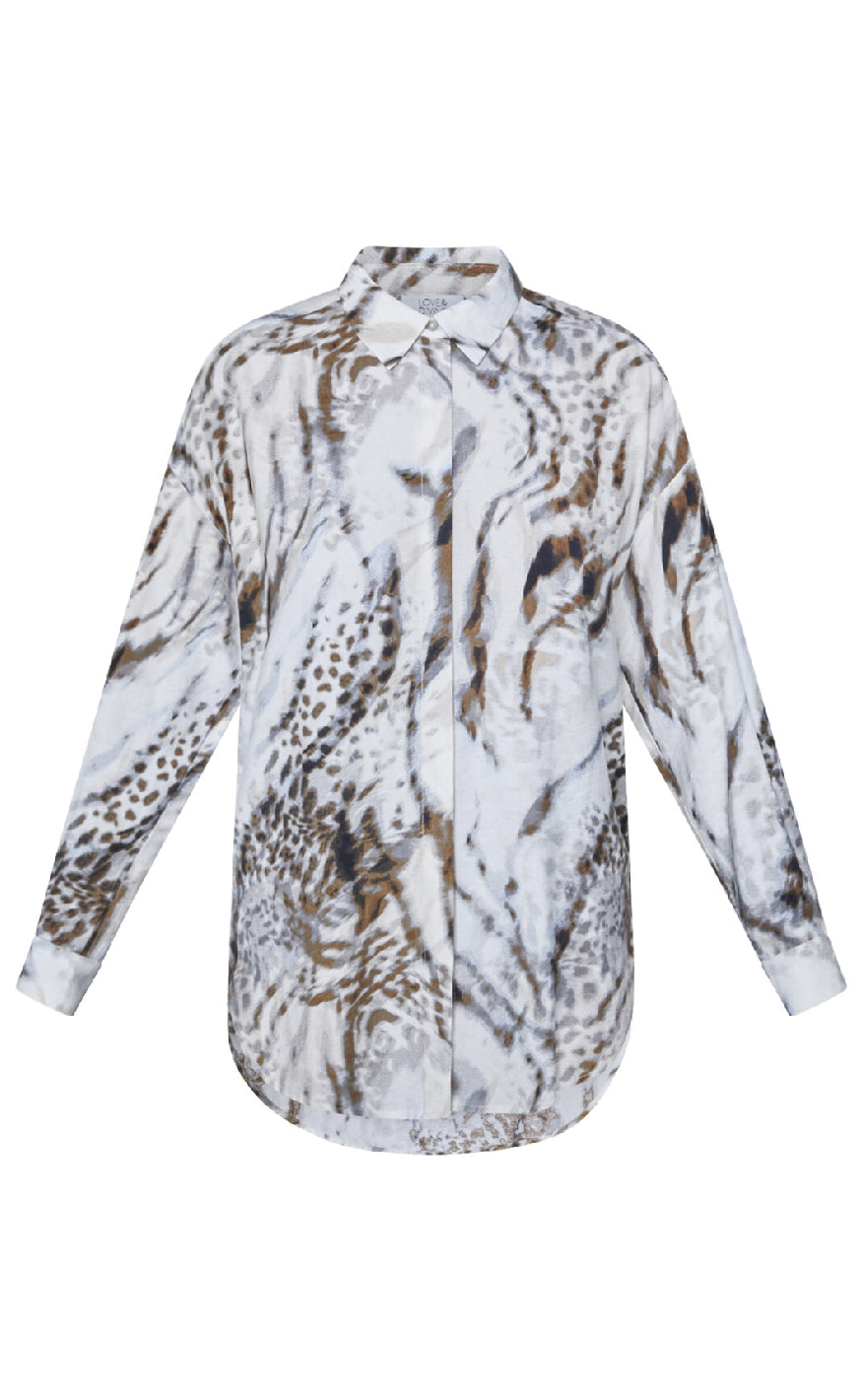 Love & Divine Skjorte - Love1107-1 - Cream/Brown