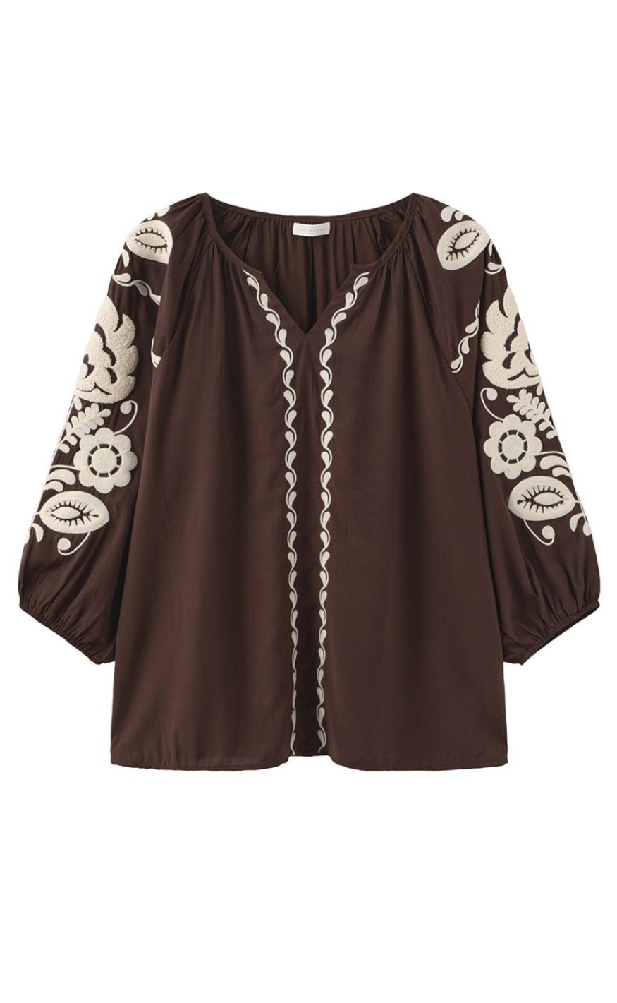 Luxzuz Bluse - Allette - Dark Brown