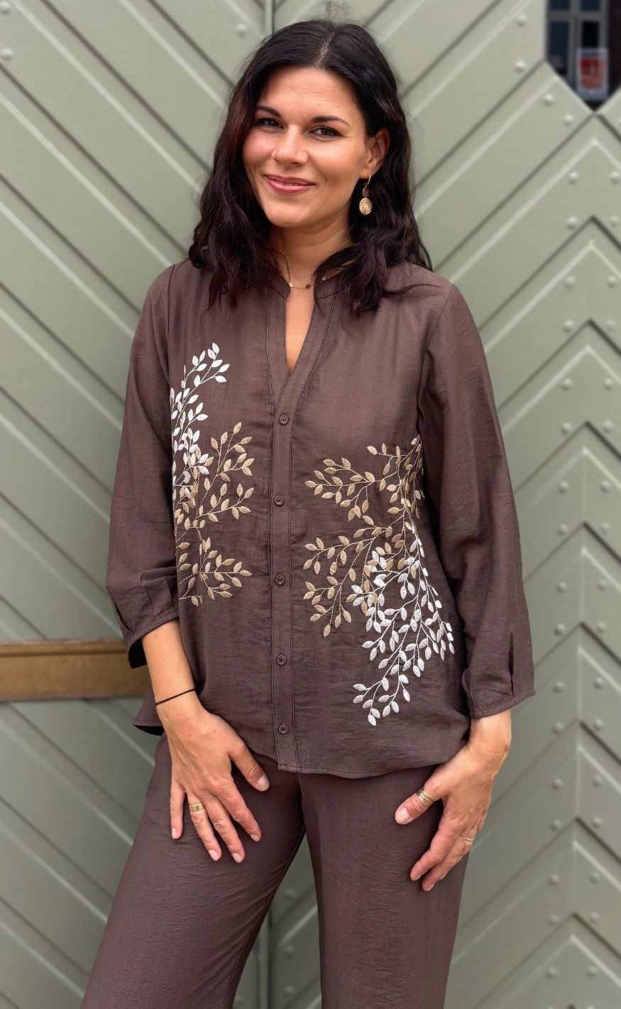 Luxzuz Bluse - Ariago - Chocolate Chip