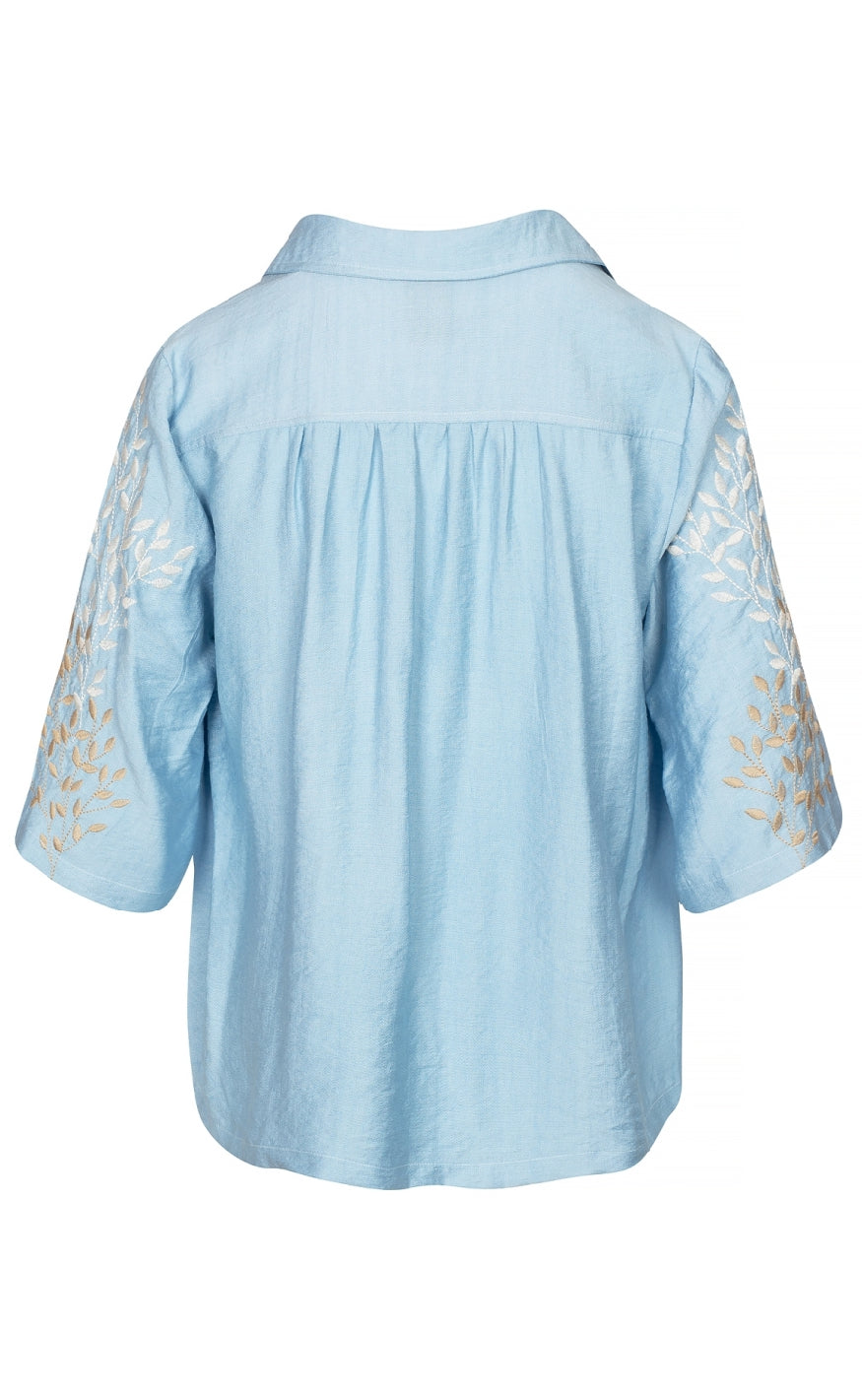 Luxzuz Bluse - Siwa - Chambray Blue