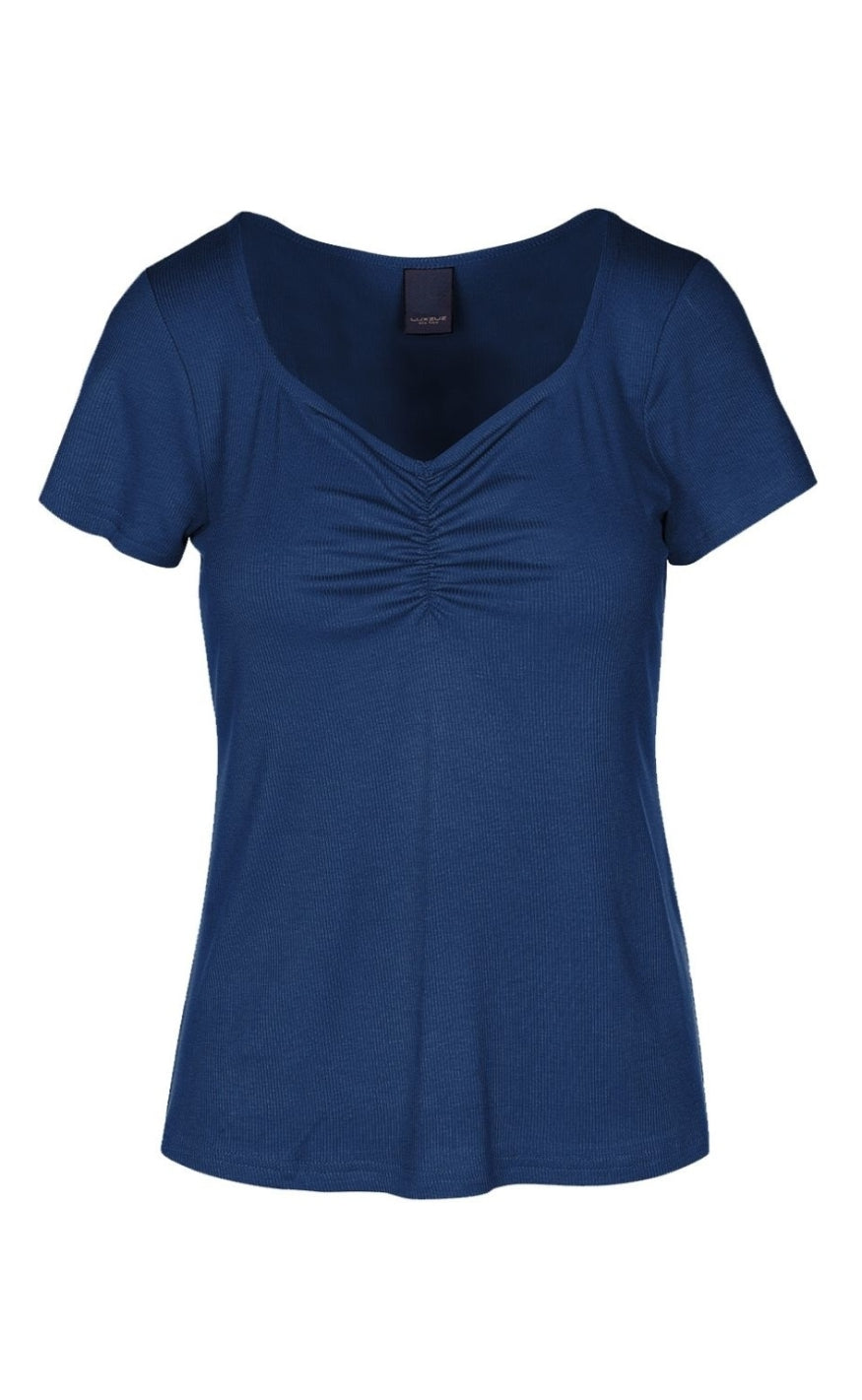 Luxzuz T-shirt - Klaudine - Navy Blue