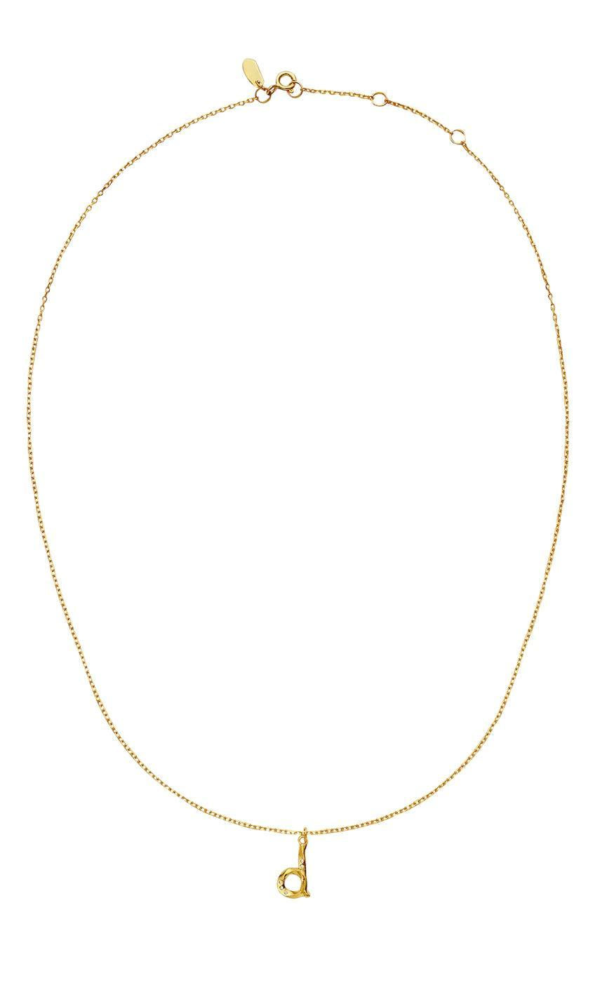 Maanesten Halskæde - D Alphabet - Gold Colour