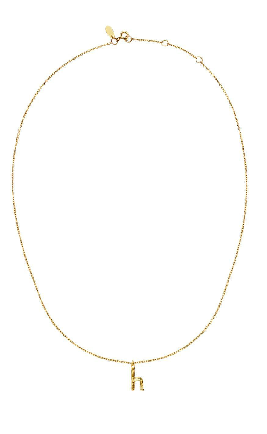 Maanesten Halskæde - H Alphabet - Gold Colour