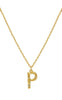 Maanesten Halskæde - P Alphabet - Gold Colour