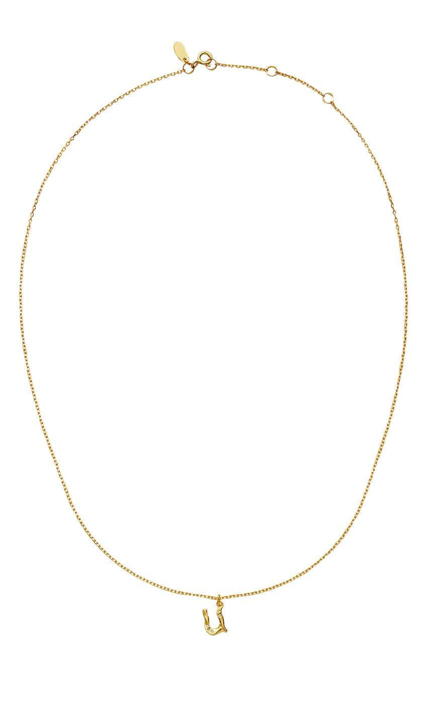 Maanesten Halskæde - U Alphabet - Gold Colour