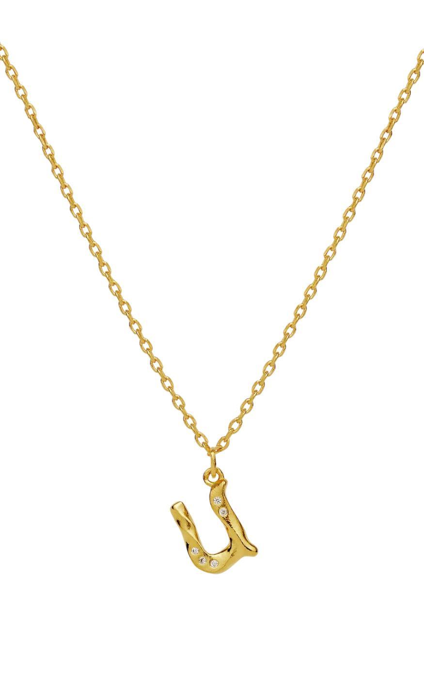 Maanesten Halskæde - U Alphabet - Gold Colour