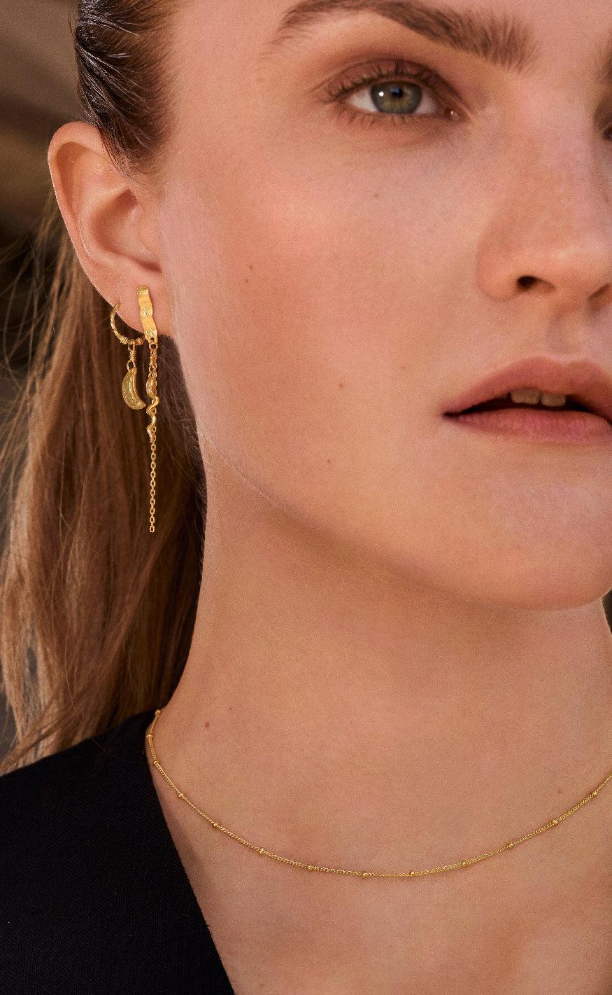 Maanesten Øreringe - Delfine - Gold Colour