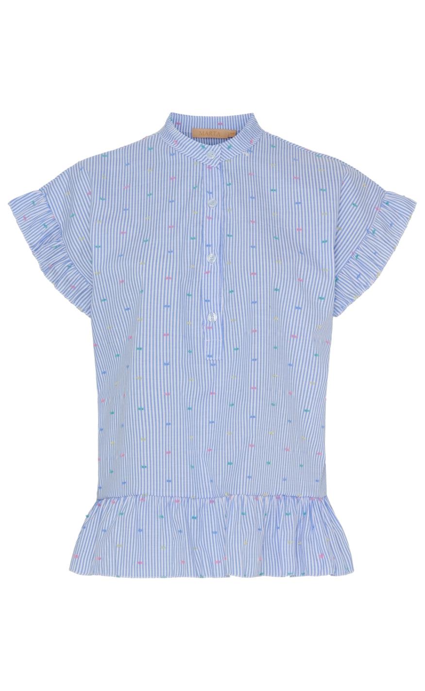 Marta Du Chateau Bluse - Cila - Sky Blue Print 2