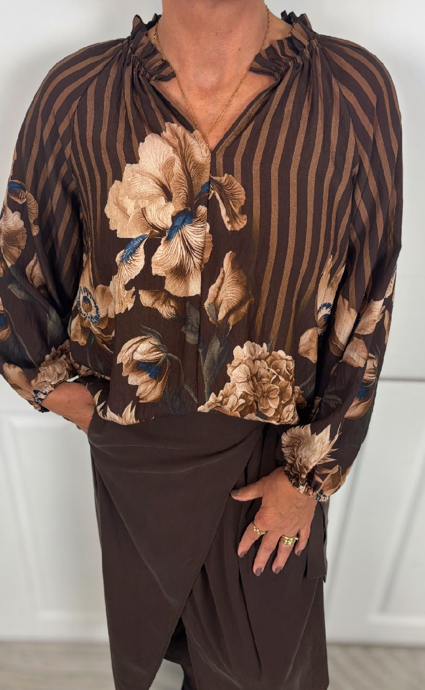 Marta Du Chateau Bluse - Octavia - Marrone