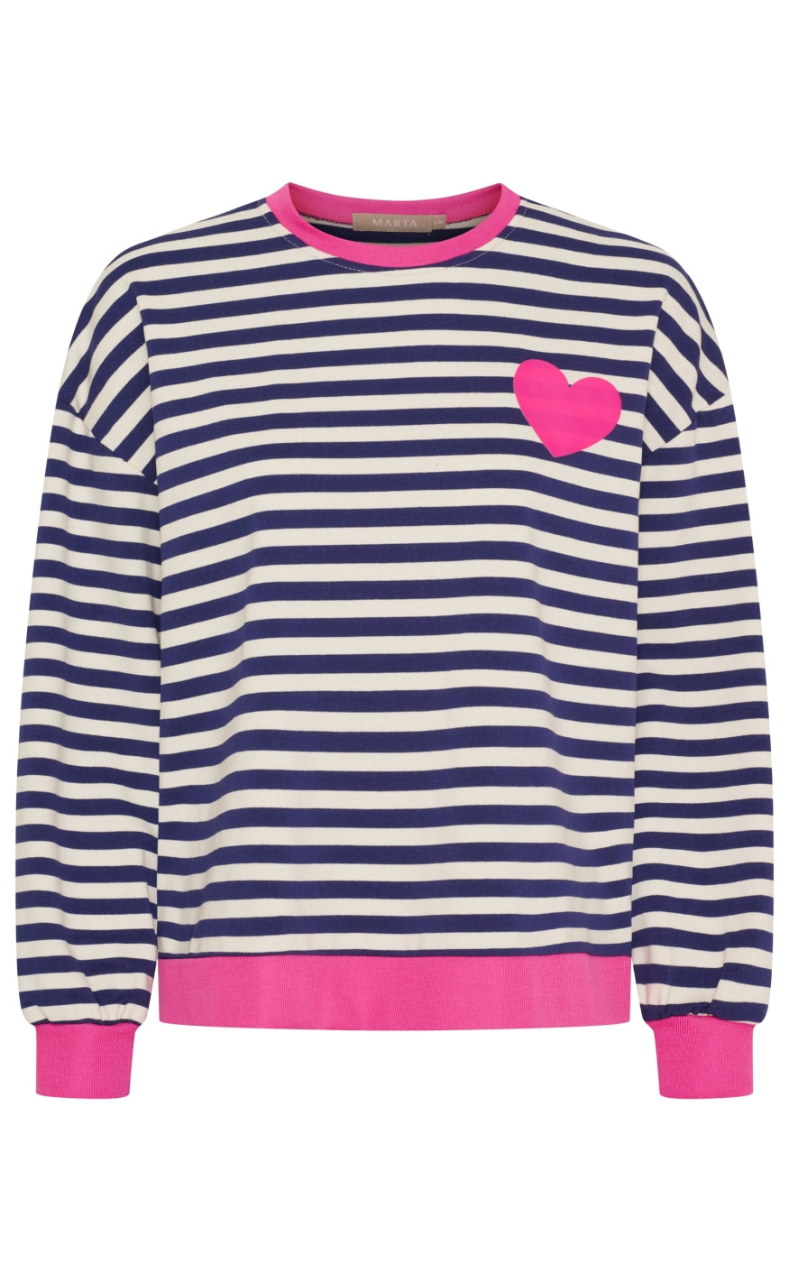 Marta Du Chateau Bluse - Vilda - Navy/Fuxia