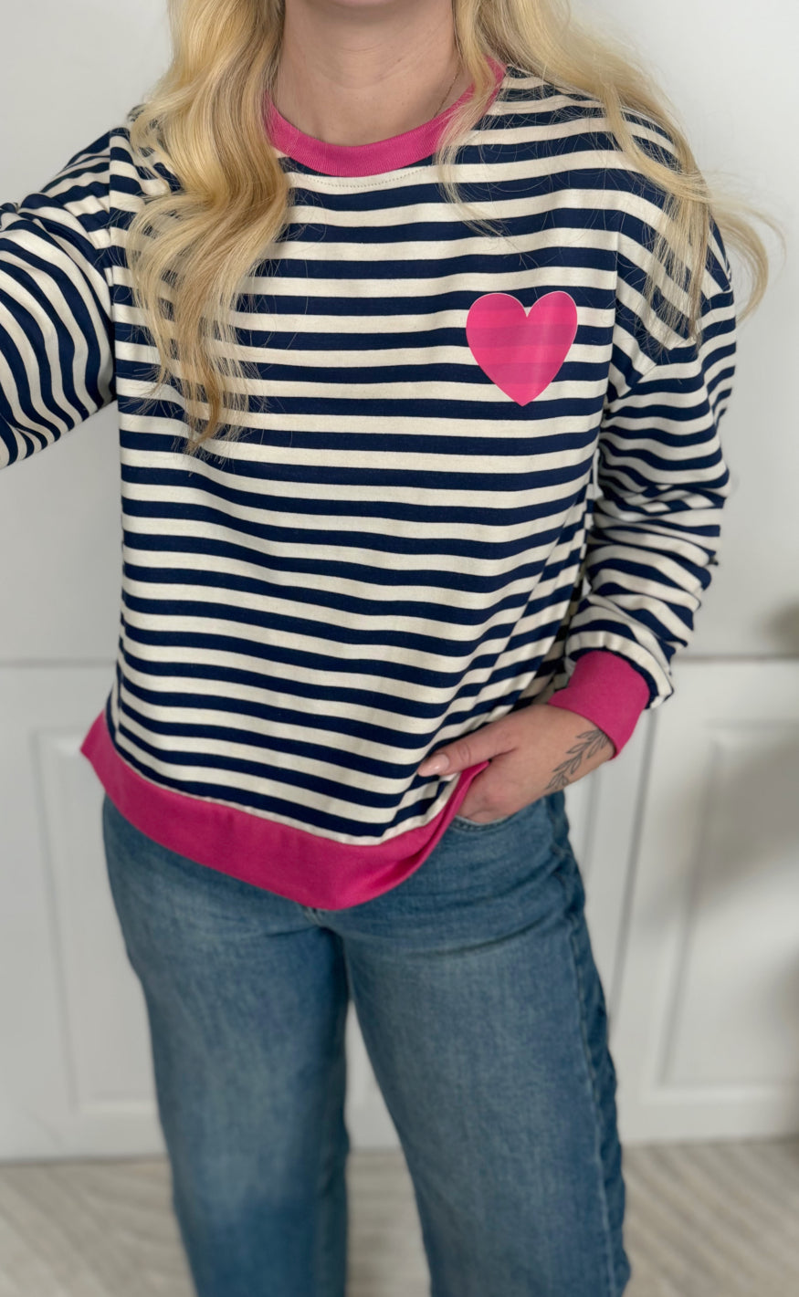 Marta Du Chateau Bluse - Vilda - Navy/Fuxia