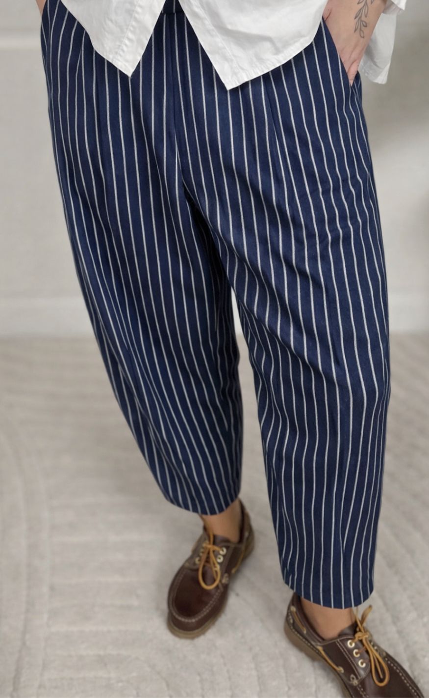 Marta Du Chateau Bukser - Lene Stripe - Denim