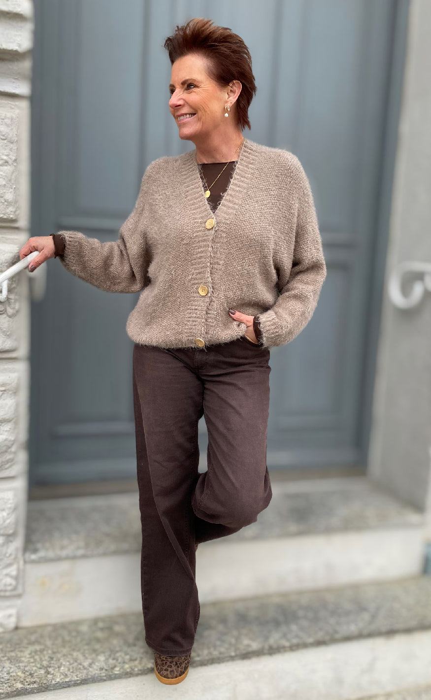 Marta Du Chateau Cardigan - Dakota - Dark Fango