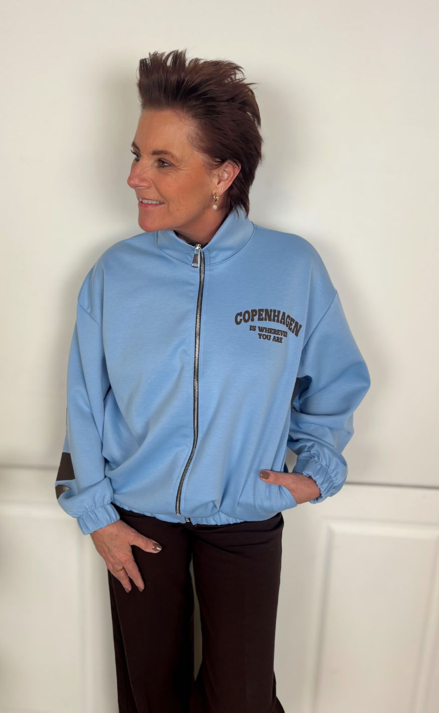 Marta Du Chateau Cardigan - Nete - Sky Blue/Brown