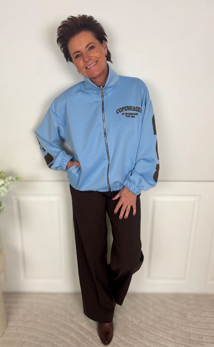 Marta Du Chateau Cardigan - Nete - Sky Blue/Brown