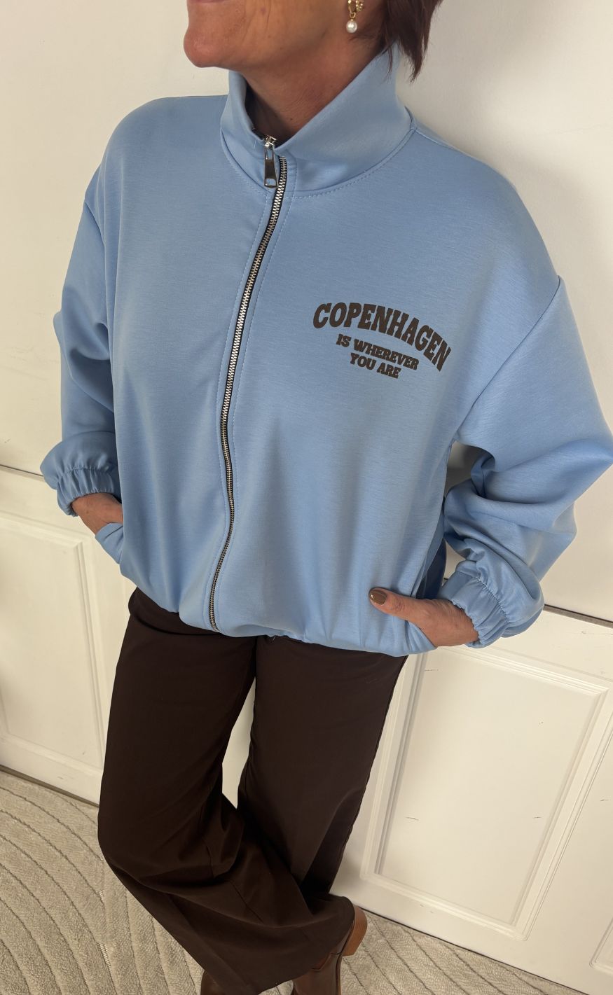 Marta Du Chateau Cardigan - Nete - Sky Blue/Brown