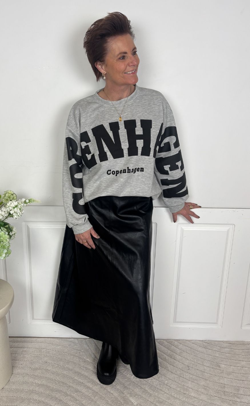 Marta Du Chateau Sweatshirt - Hibiscus - Grey/Black