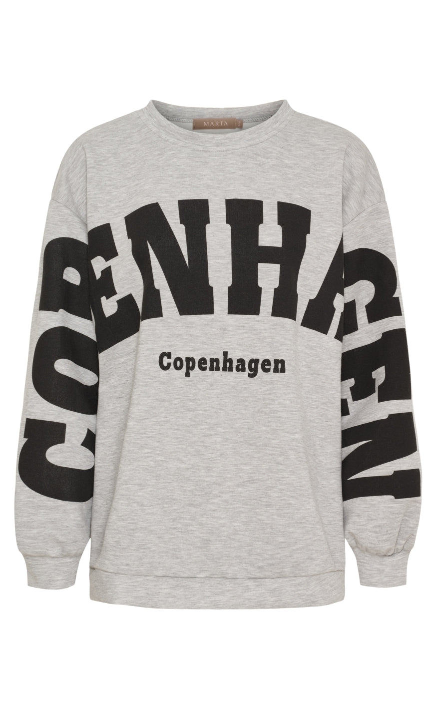 Marta Du Chateau Sweatshirt - Hibiscus - Grey/Black
