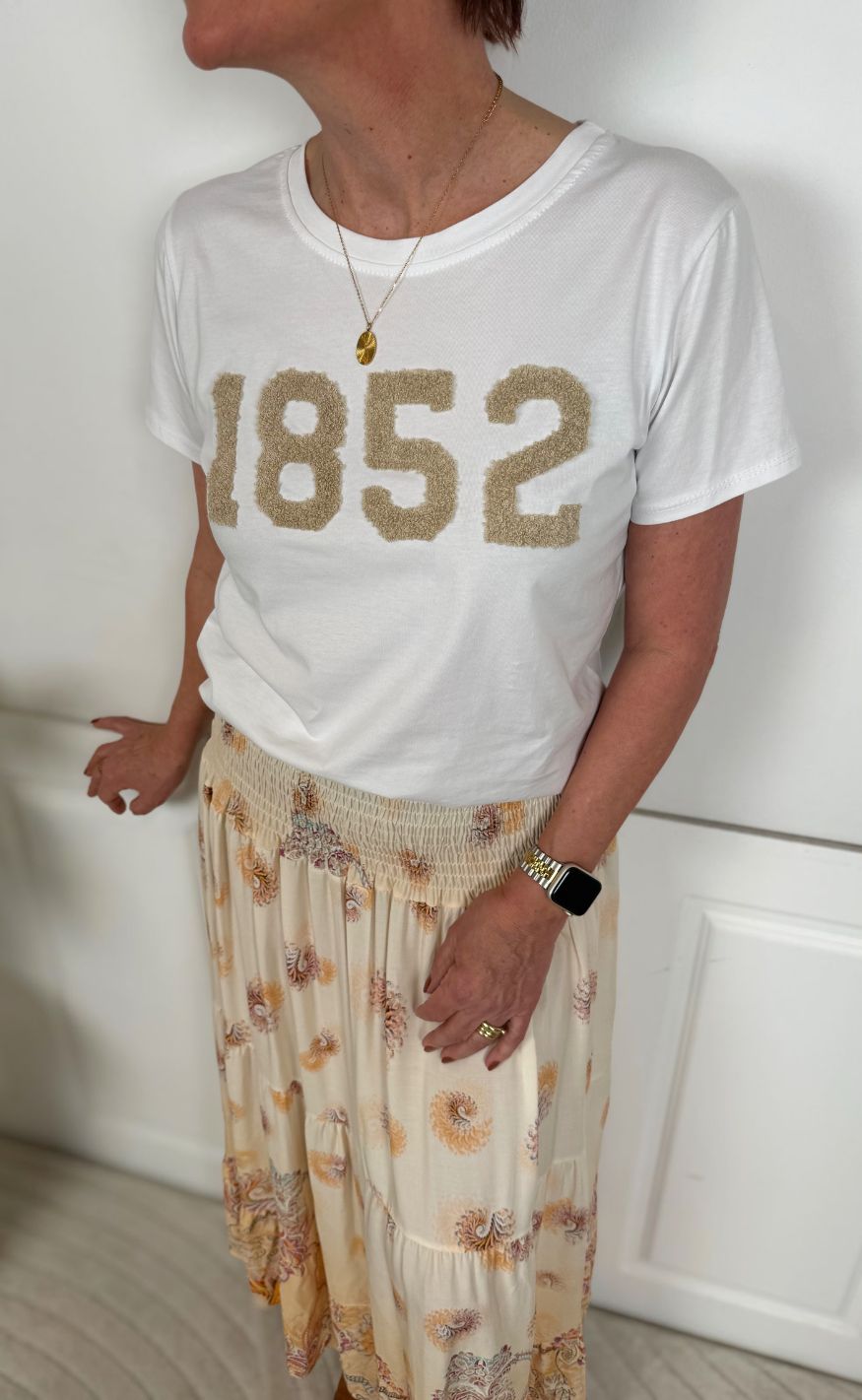 Marta Du Chateau T-shirt - Alvera - White/Beige