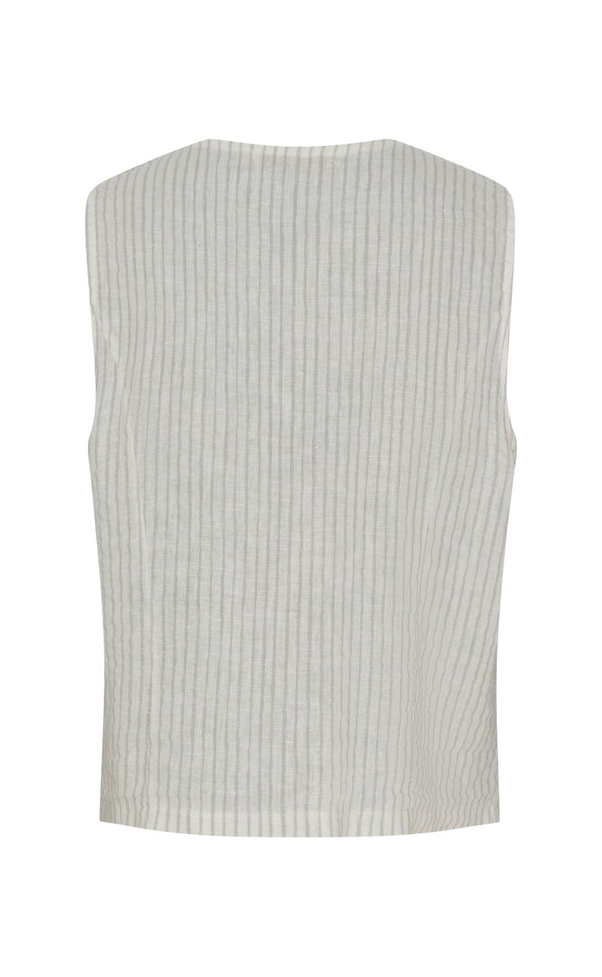 Marta Du Chateau Vest - Edel - Stripe Grey