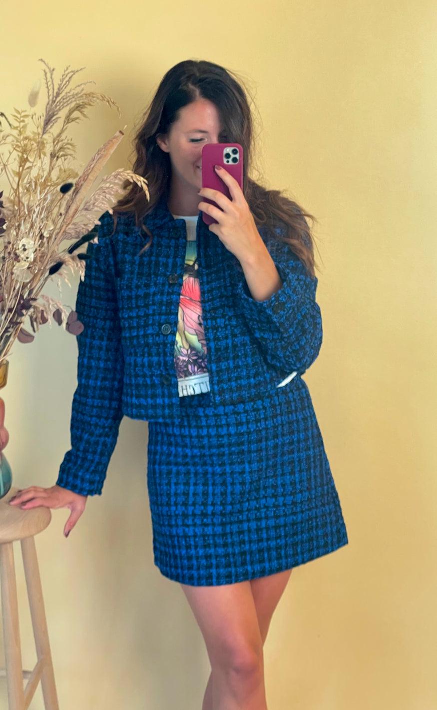 MbyM Nederdel - Pelian-M - Blue Houndstooth