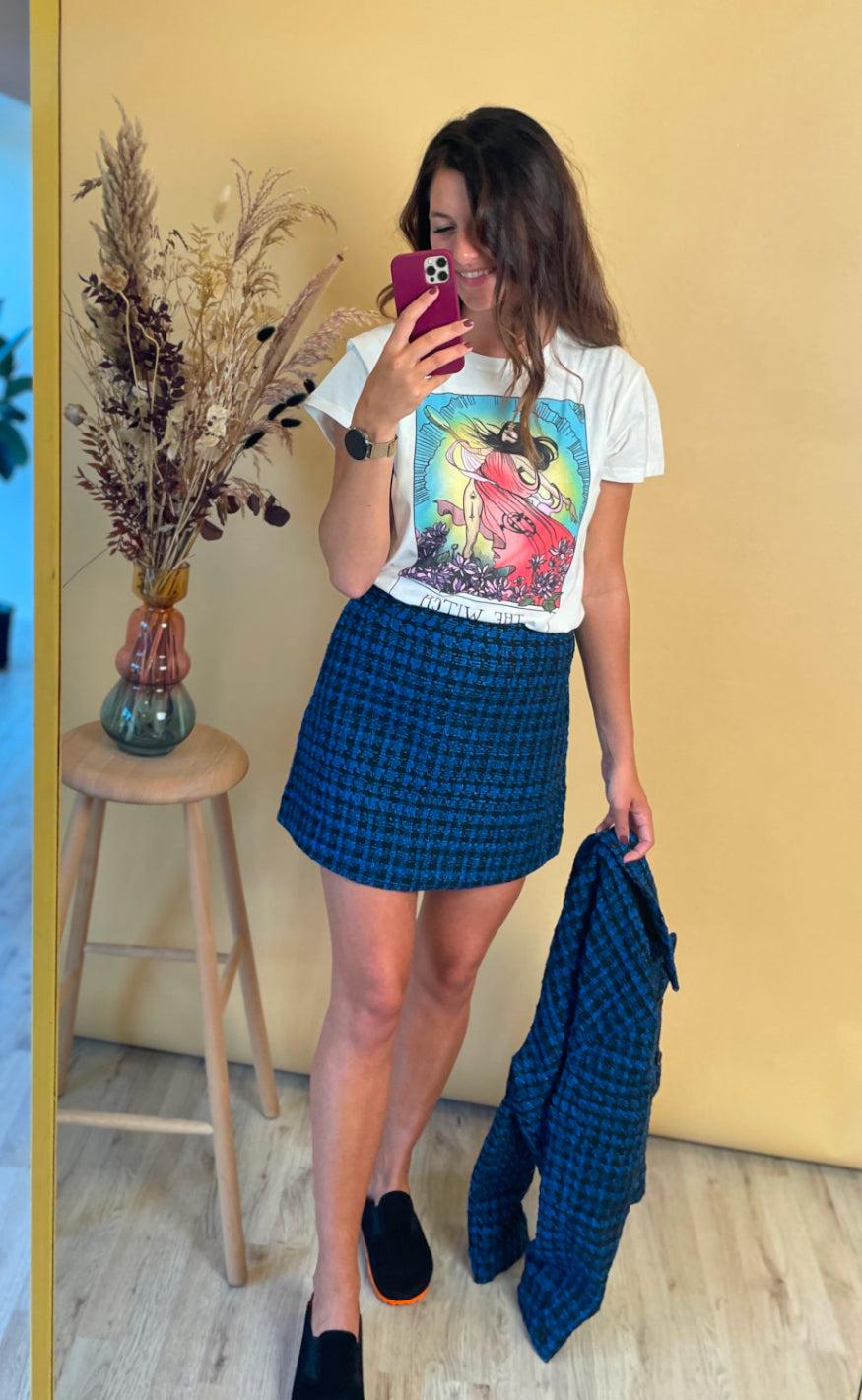 MbyM Nederdel - Pelian-M - Blue Houndstooth