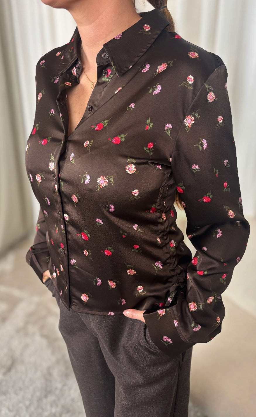 Mbym Bluse - Nura-M - Dark Evaline Print