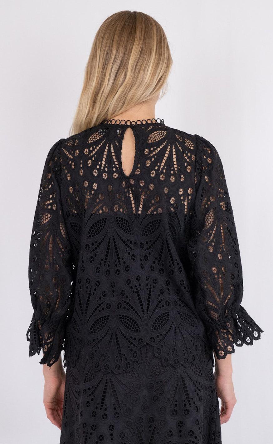 Neo Noir Bluse - Adela Embroidery - Black
