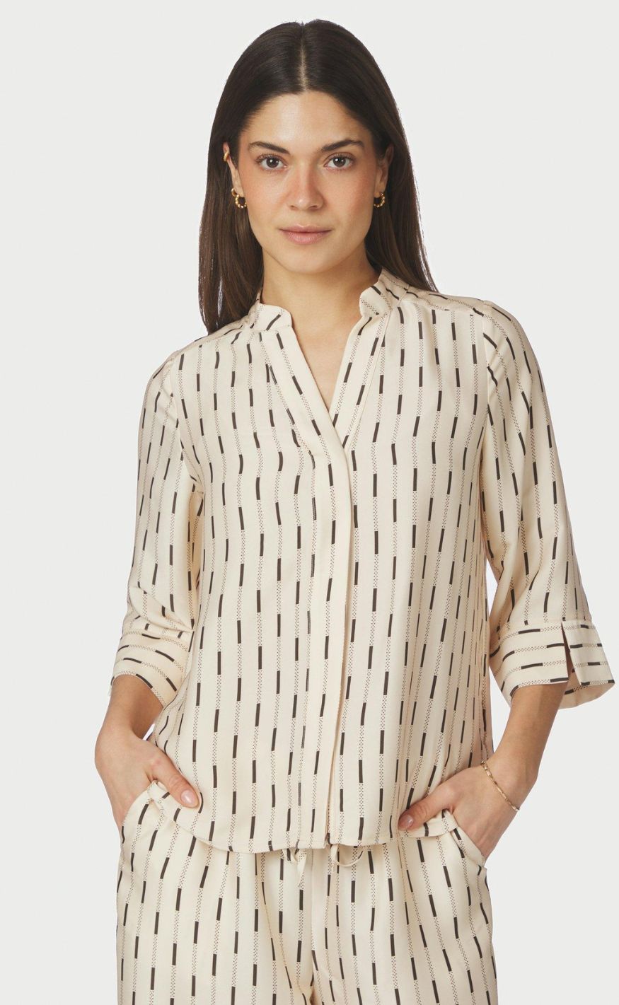 Neo Noir Bluse - Camile Print - Creme
