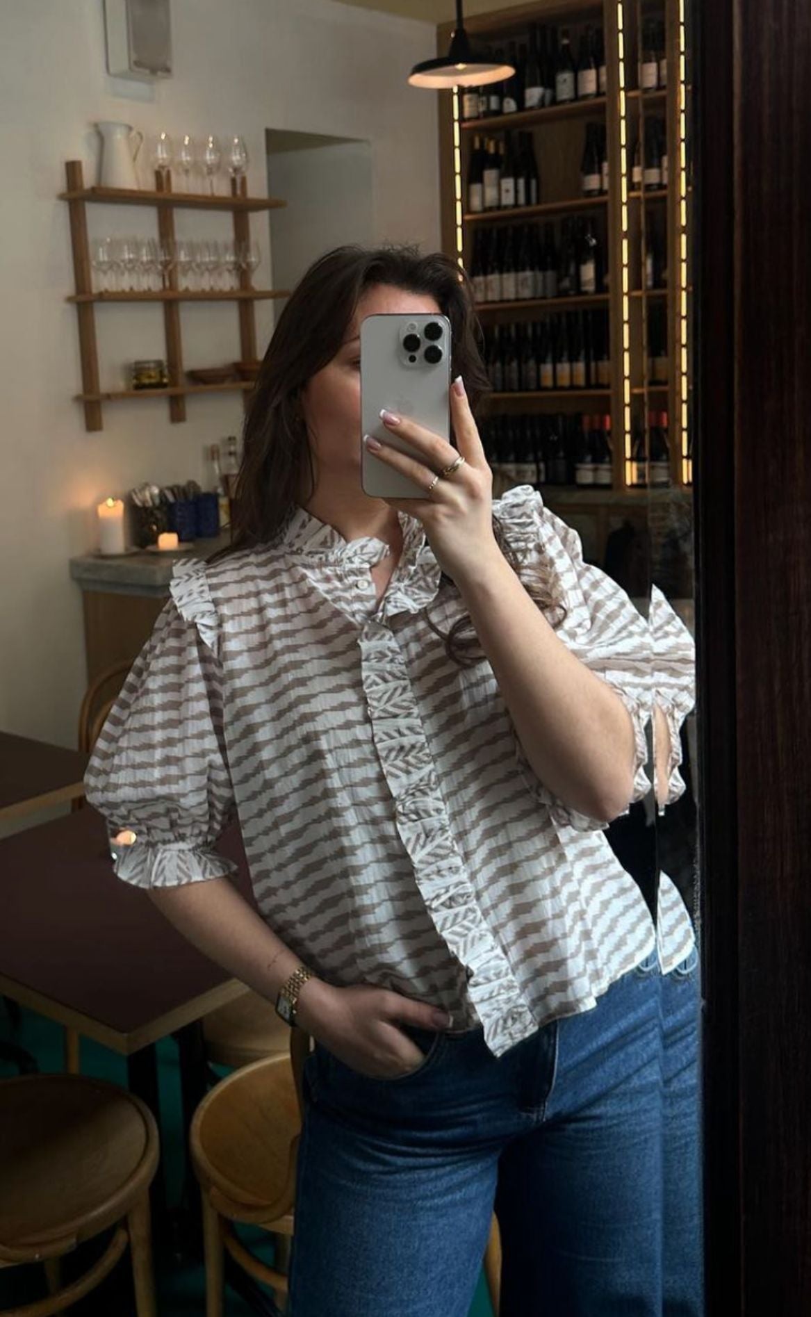 Neo Noir Bluse - Chacha Graphic - Sand