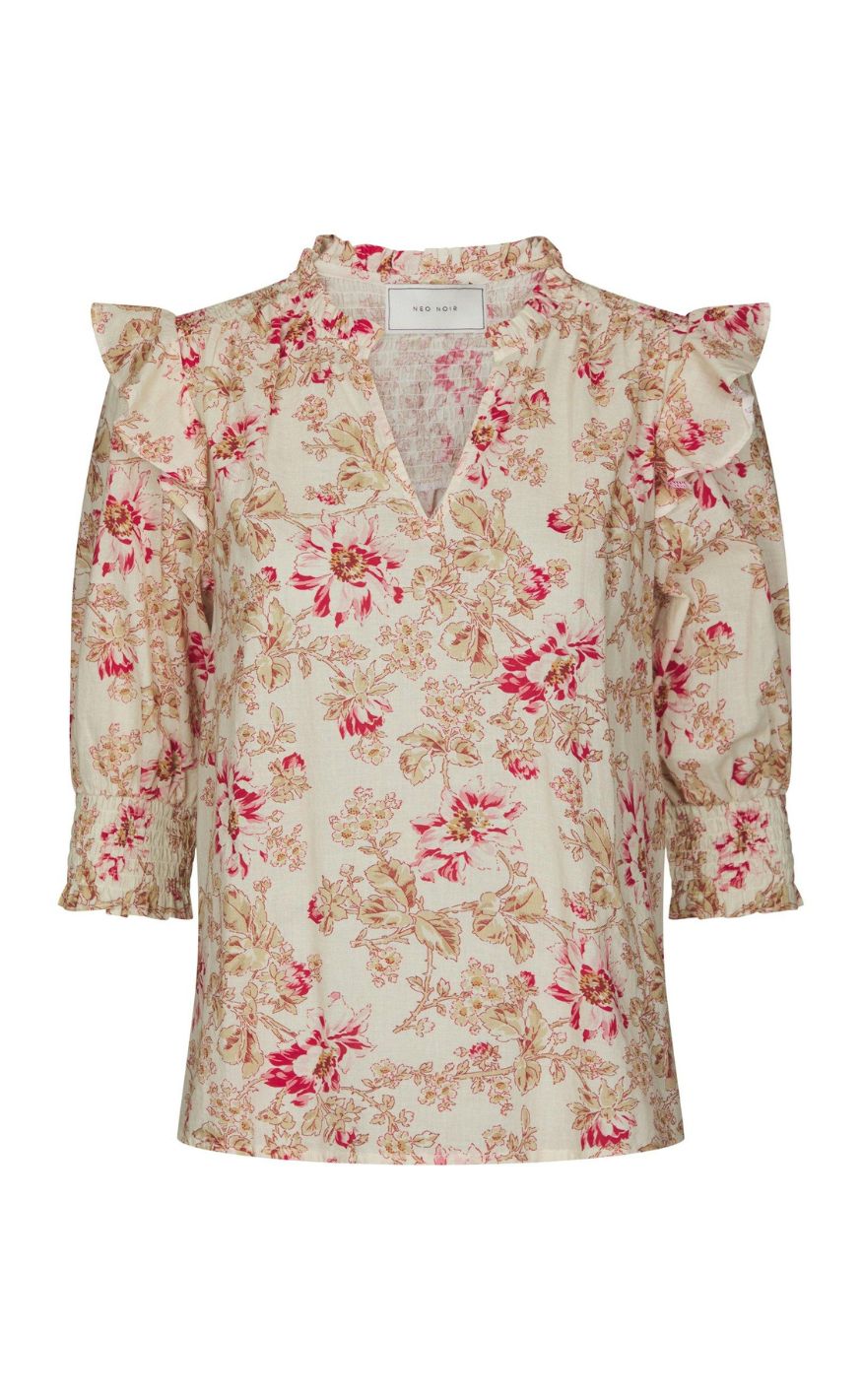 Neo Noir Bluse - Davina Flower - Rose