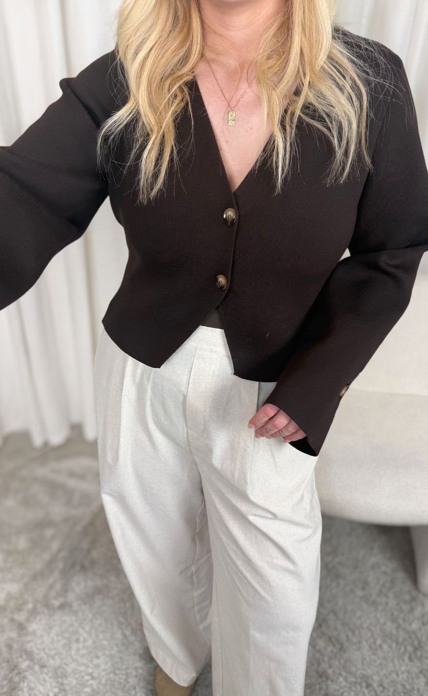 Neo Noir Bluse - Fulvia - Dark Brown