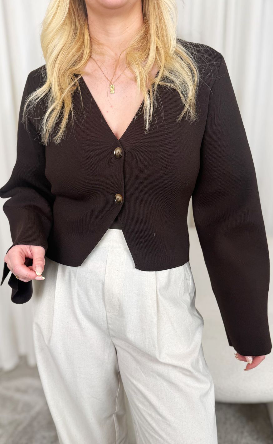 Neo Noir Bluse - Fulvia - Dark Brown
