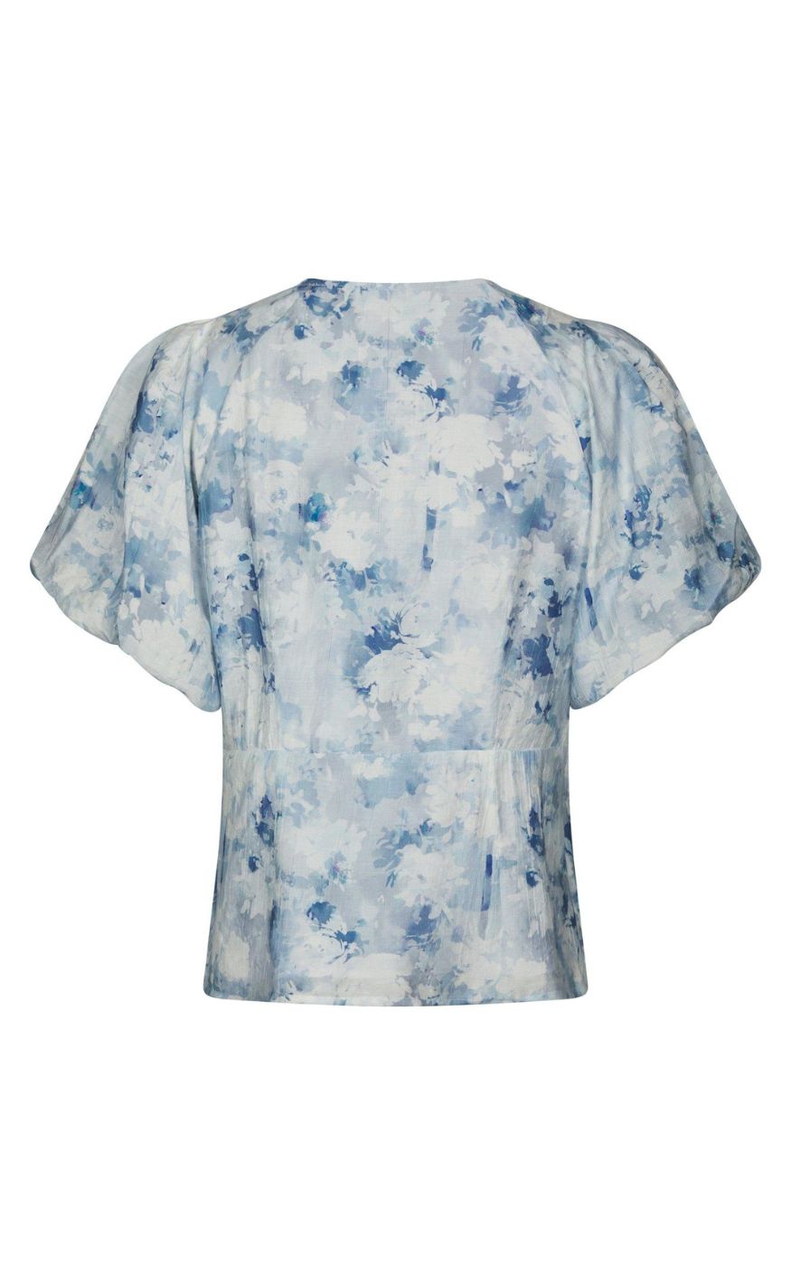 Neo Noir Bluse - Irina Floral - Blue