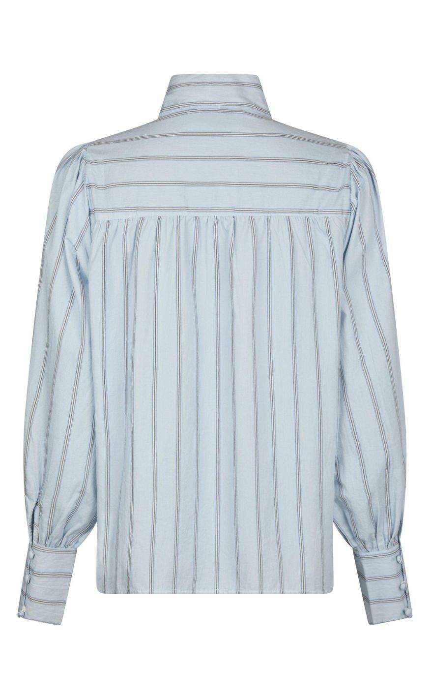Neo Noir Bluse - Jaz Bow Stripe - Light Blue