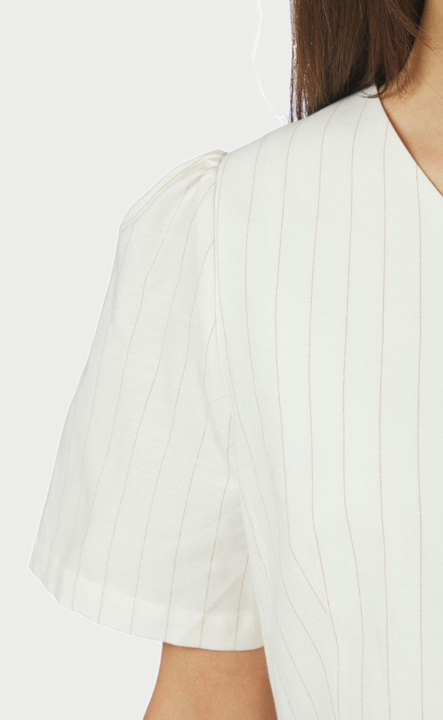 Neo Noir Bluse - Jules Summer - Taupe Stripe
