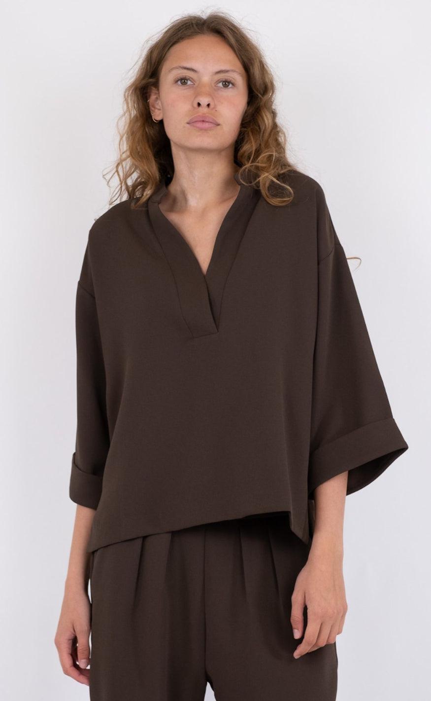 Neo Noir Bluse - Luma - Brown