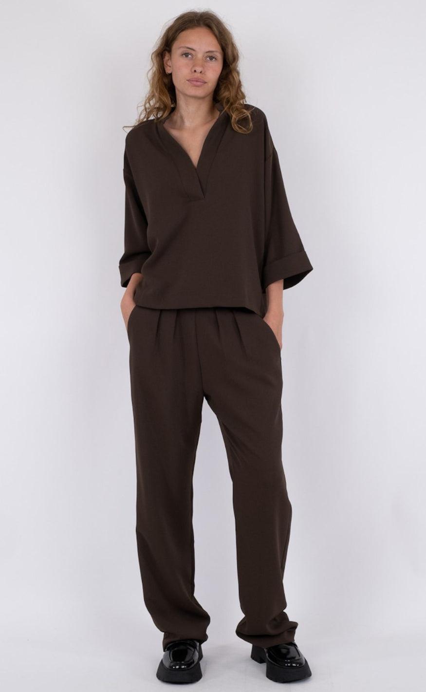 Neo Noir Bluse - Luma - Brown