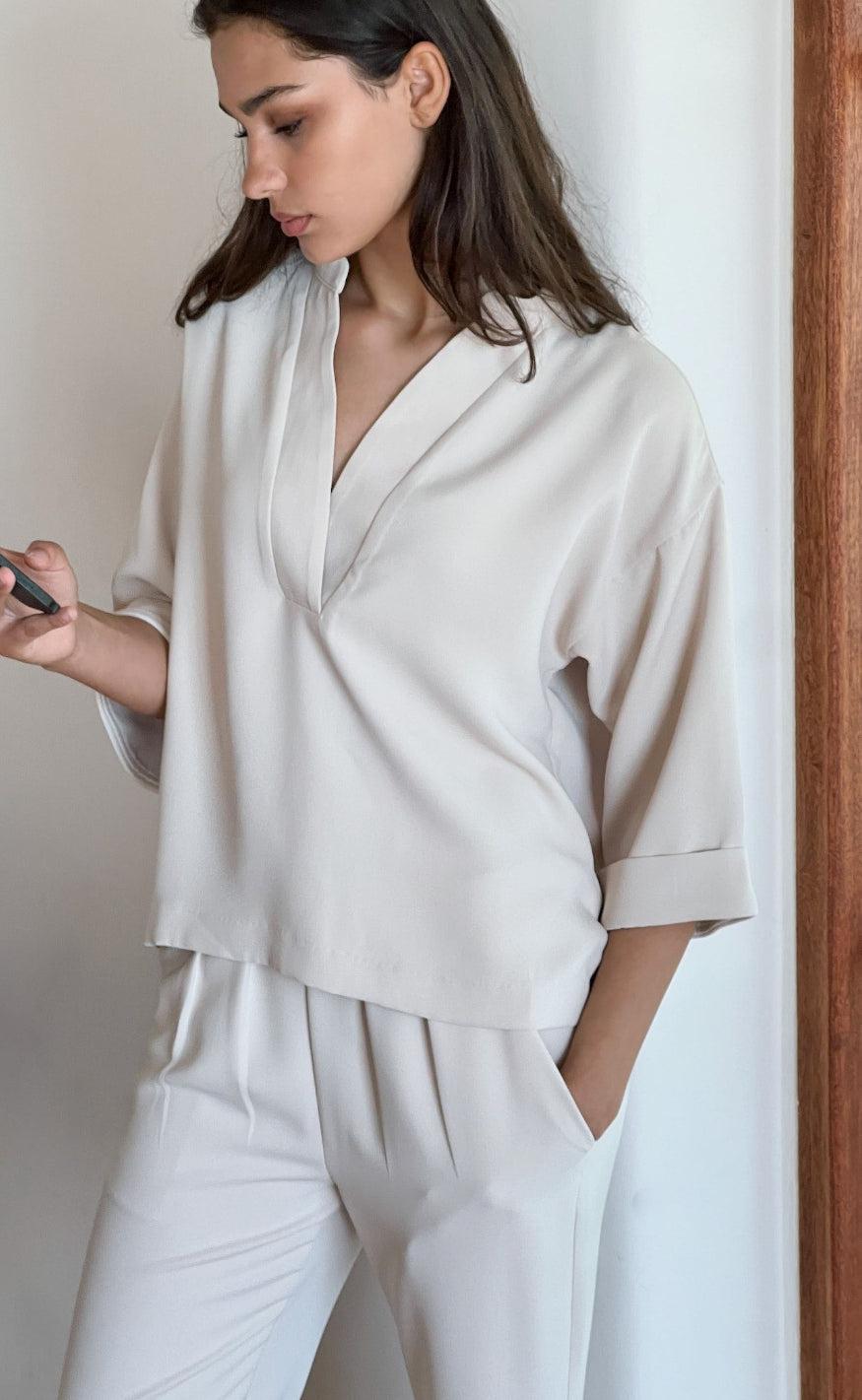 Neo Noir Bluse - Luma - Creme