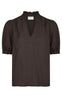 Neo Noir Bluse - Odesa Linen - Dark Brown