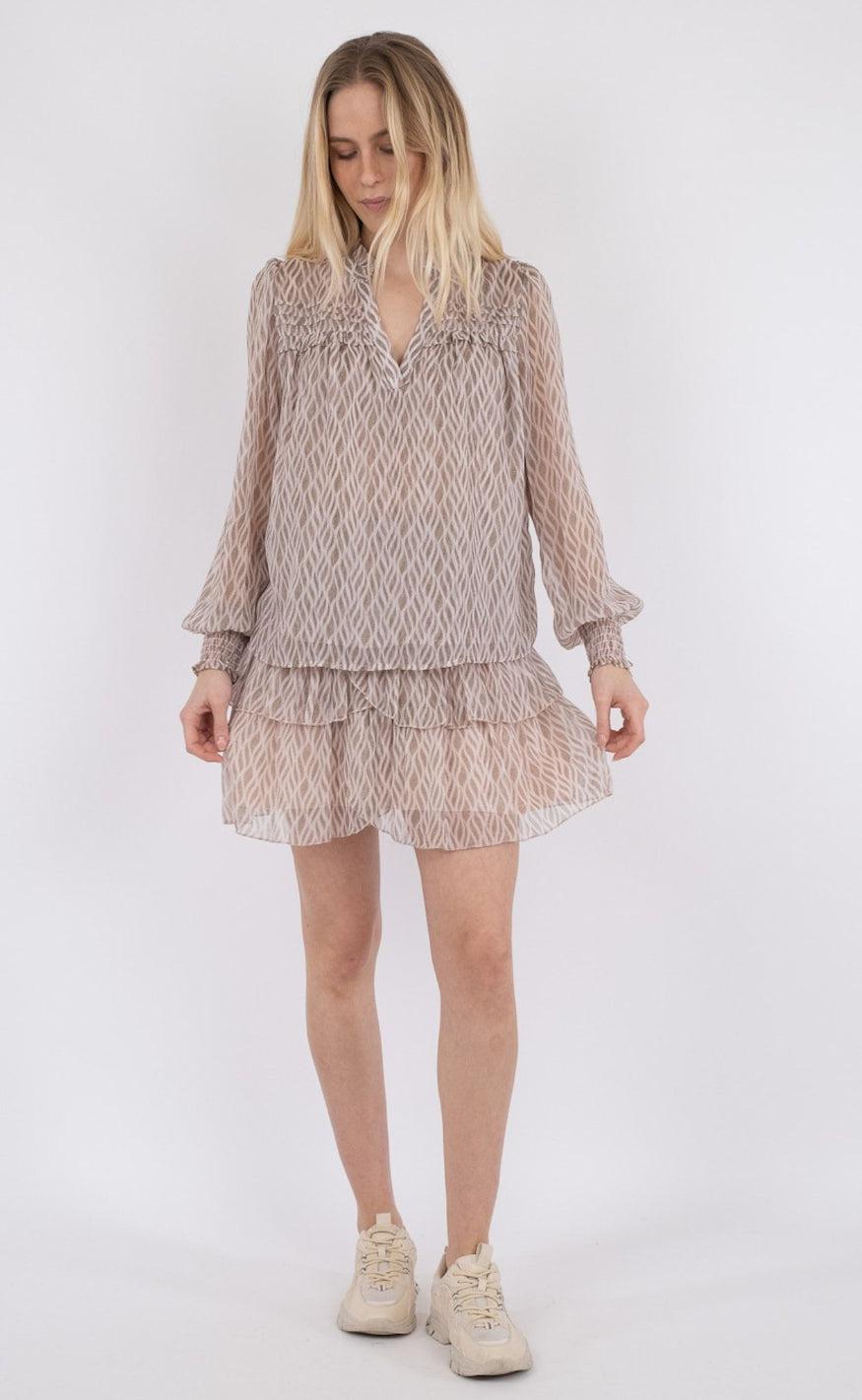 Neo Noir Bluse - Rhia Graphic - Powder