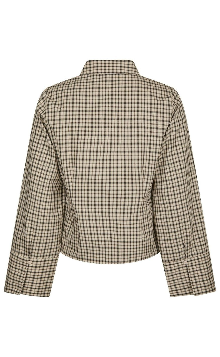 Neo Noir Bluse - Rosa Checked - Beige